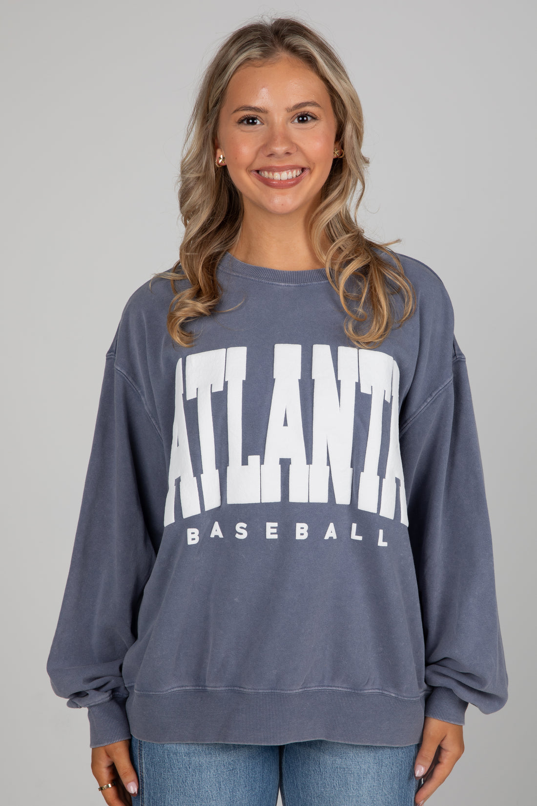 Woman wearing a blue &