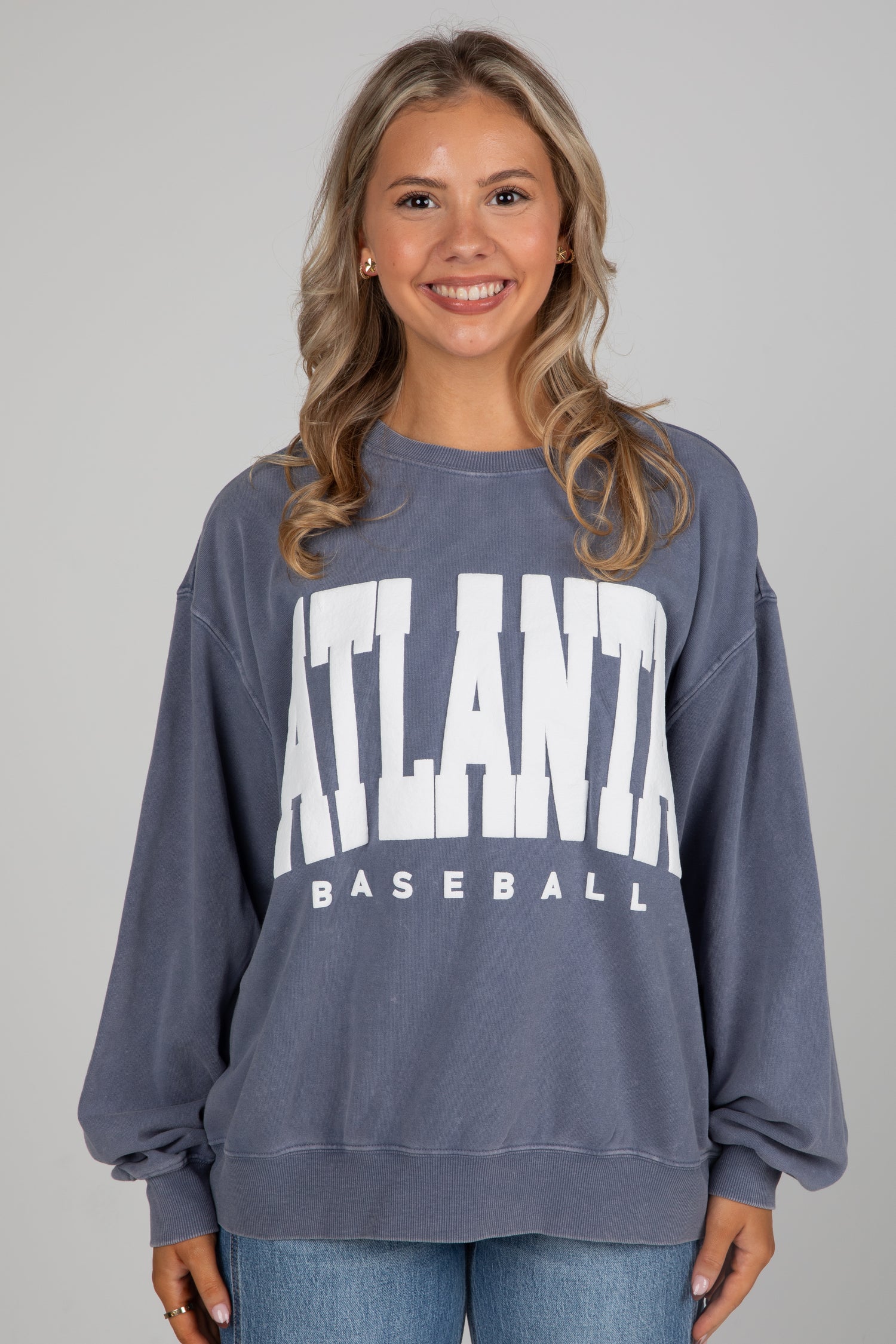 Woman wearing a blue &