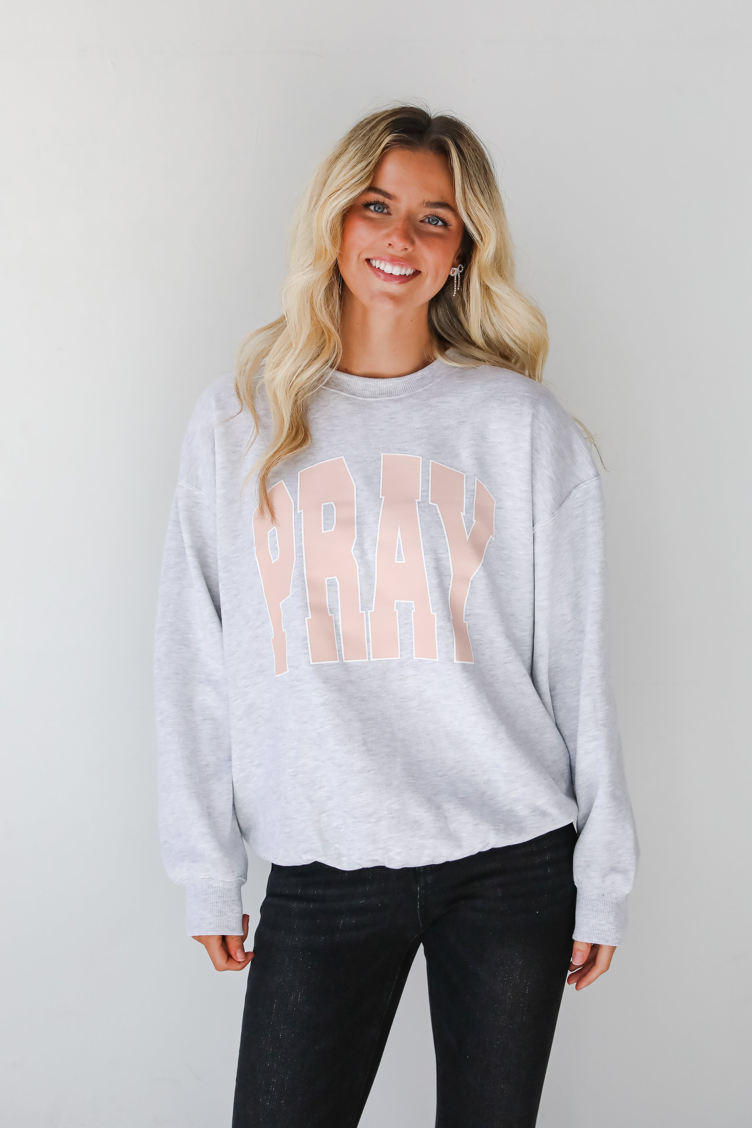 Heather Grey Pray Sweatshirt