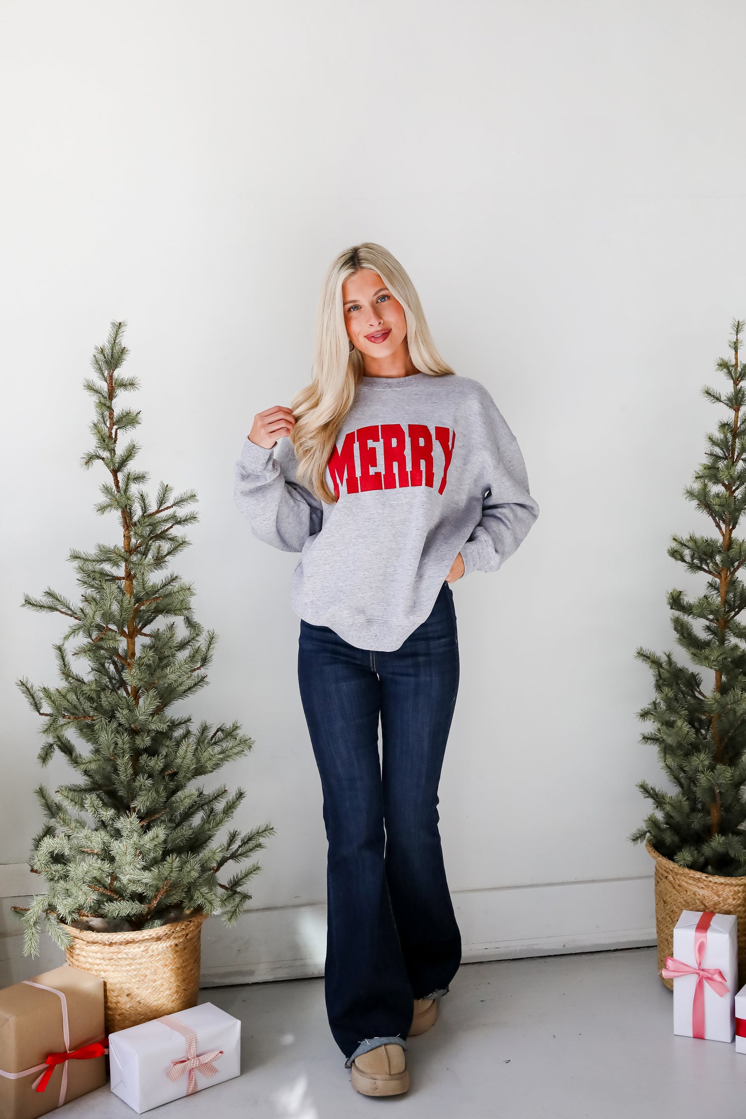 Heather Grey Merry Sweatshirt