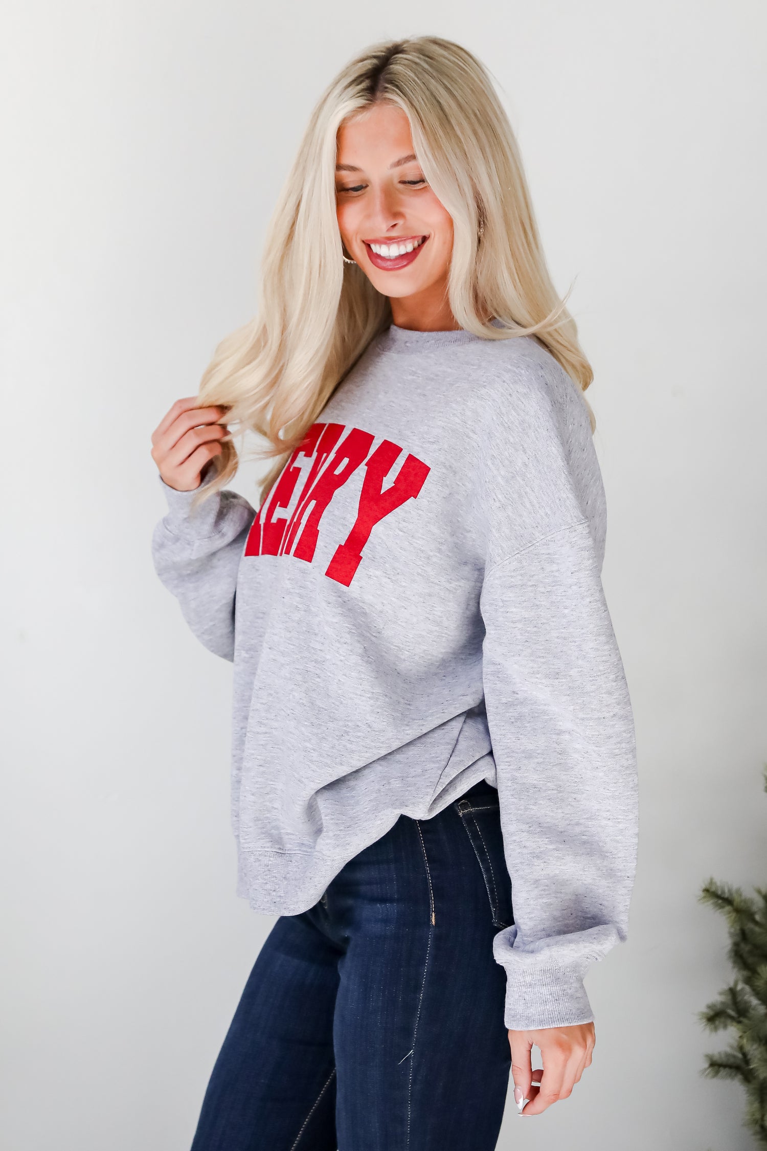 Heather Grey Merry Sweatshirt