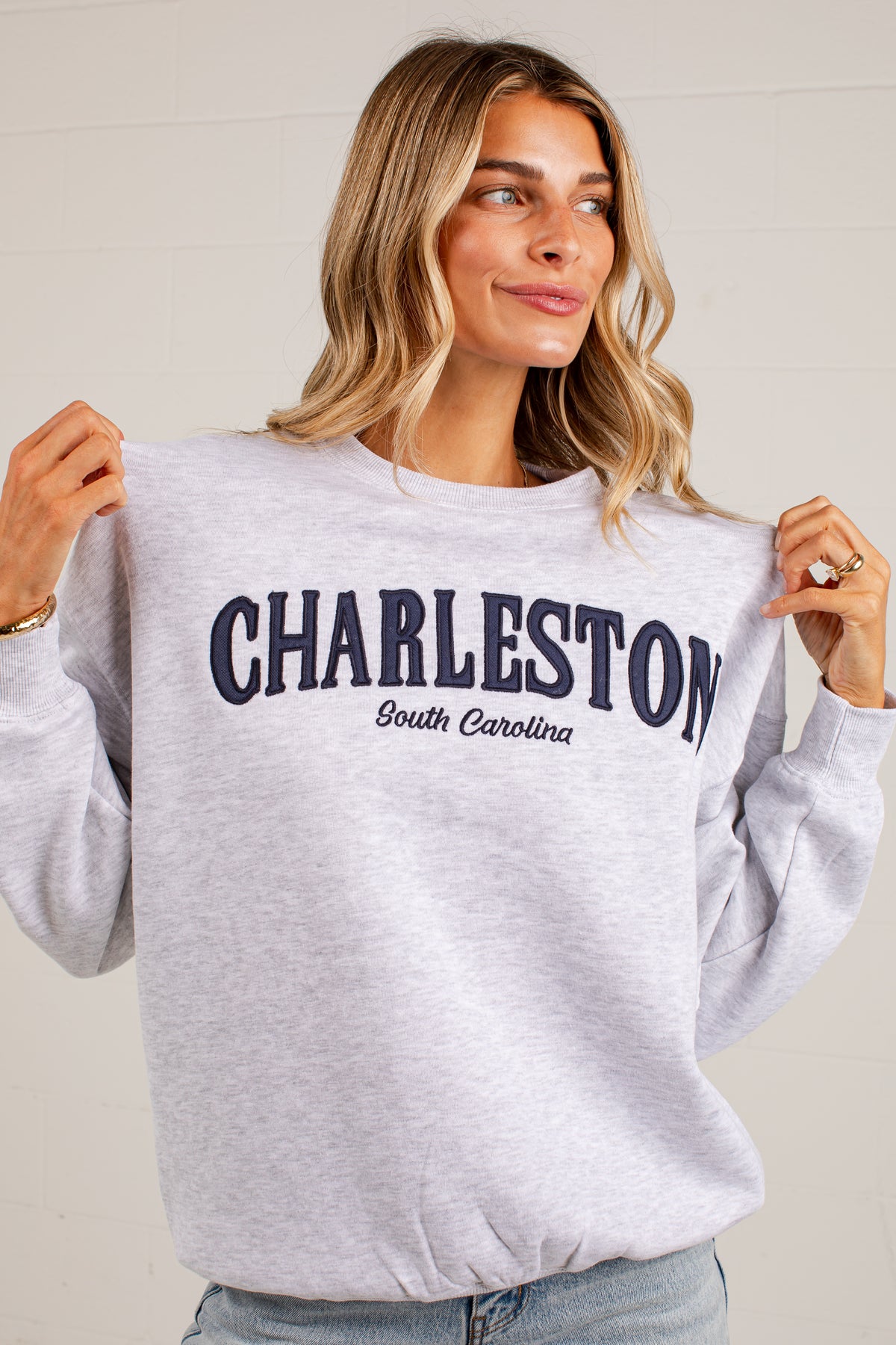 Heather Grey Charleston South Carolina Graphic Pullover