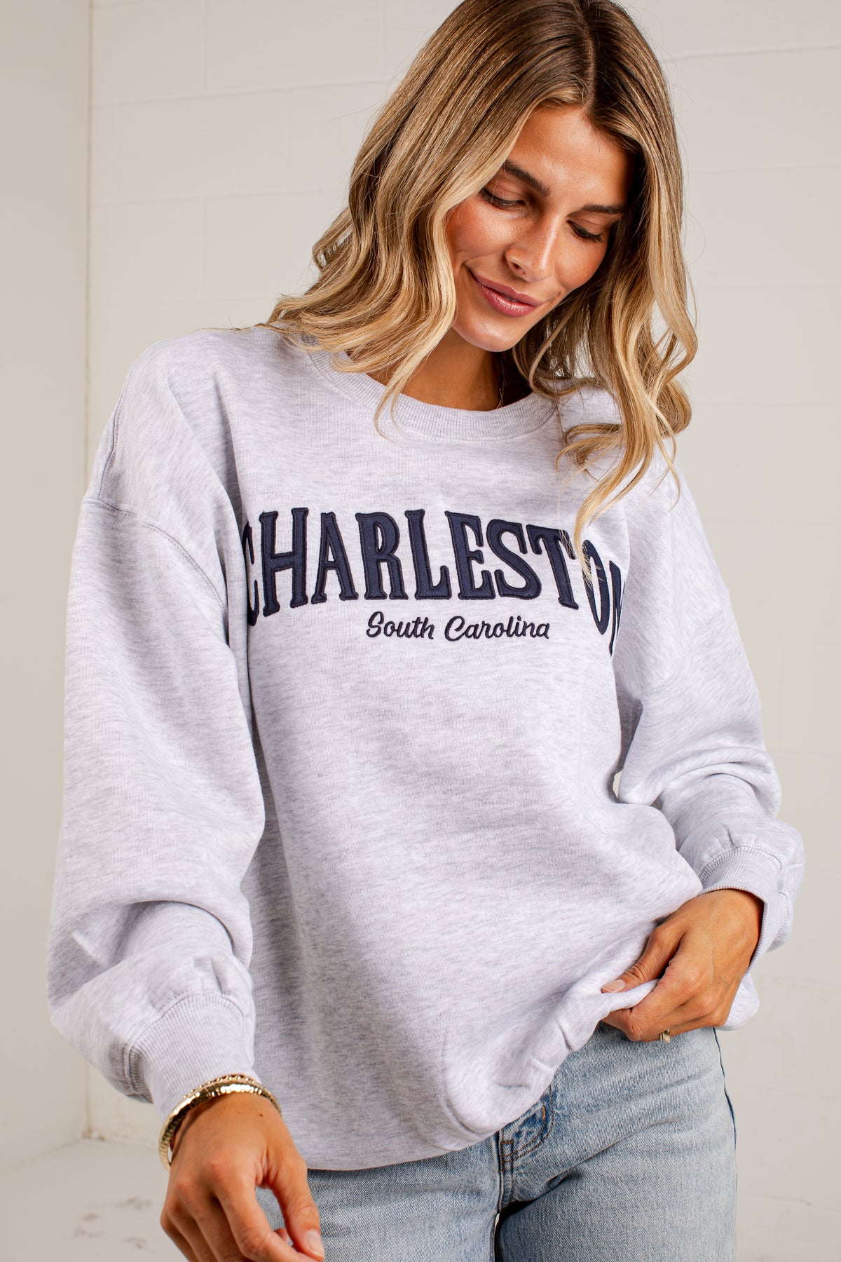Heather Grey Charleston South Carolina Graphic Pullover