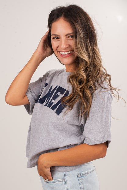 Heather Grey Amen Cropped Tee