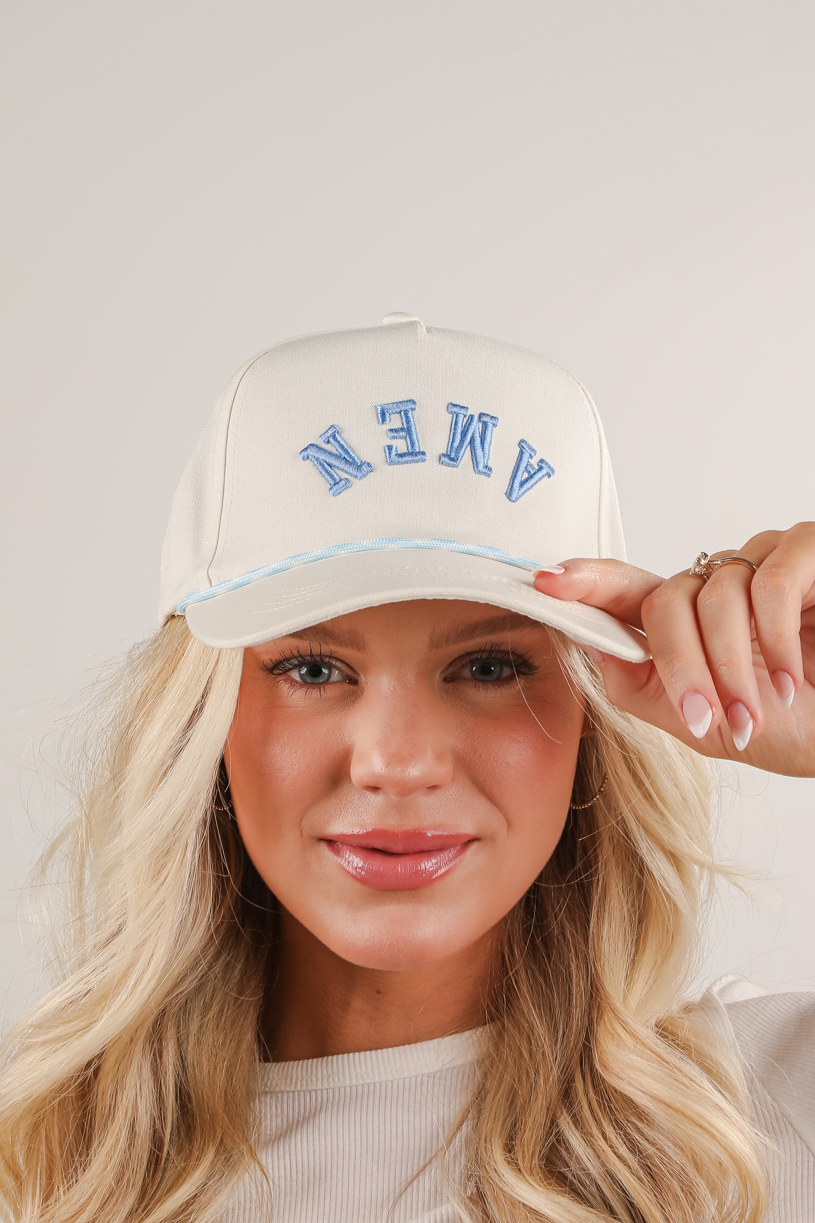 Light Blue Amen Hat