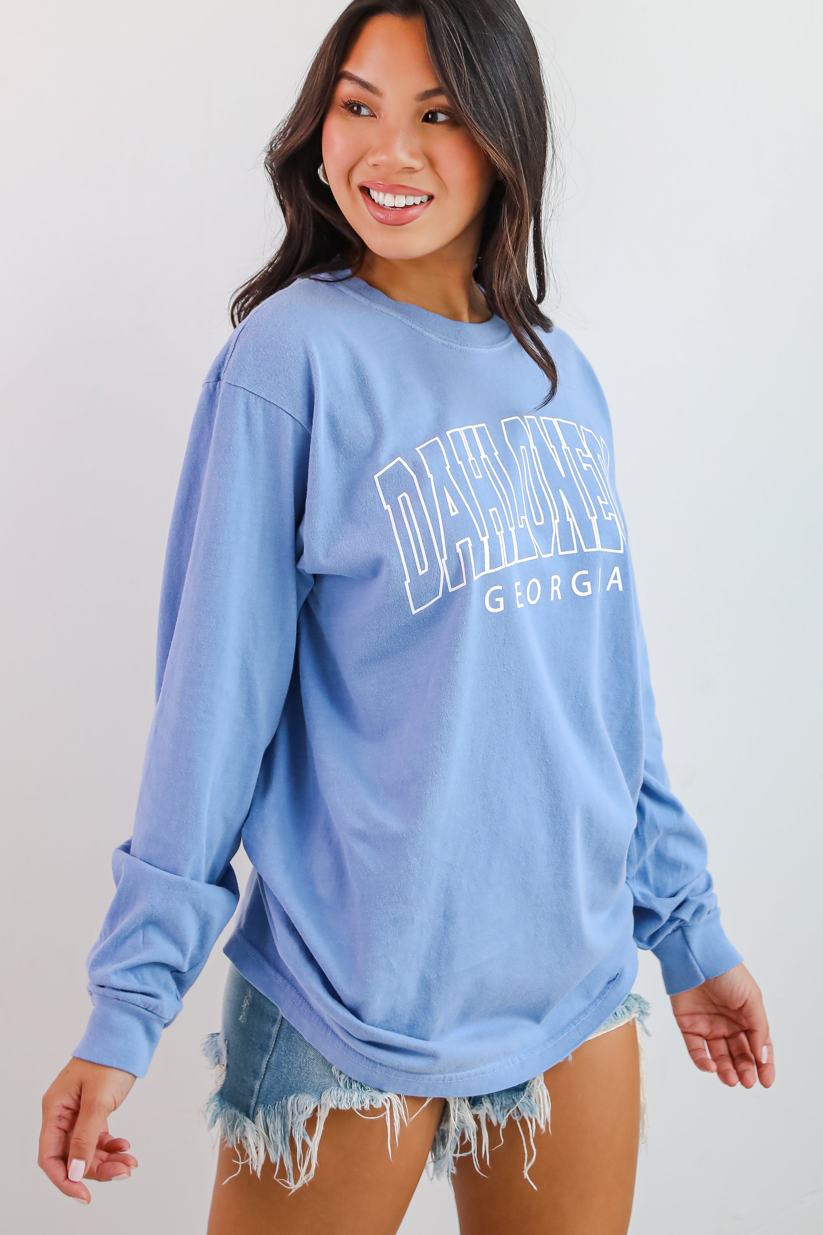 Light Blue Dahlonega Georgia Long Sleeve Tee