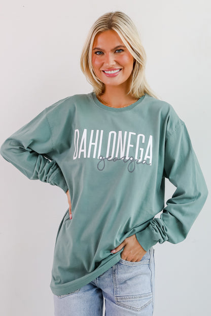 Seafoam Dahlonega Georgia Script Long Sleeve Tee