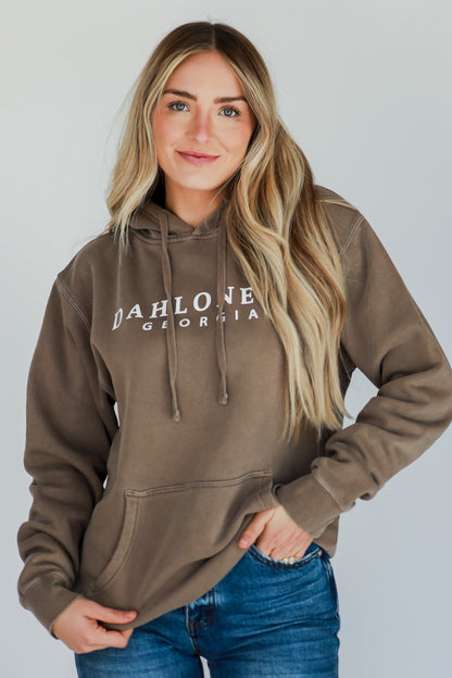 Brown Dahlonega Georgia Hoodie on model