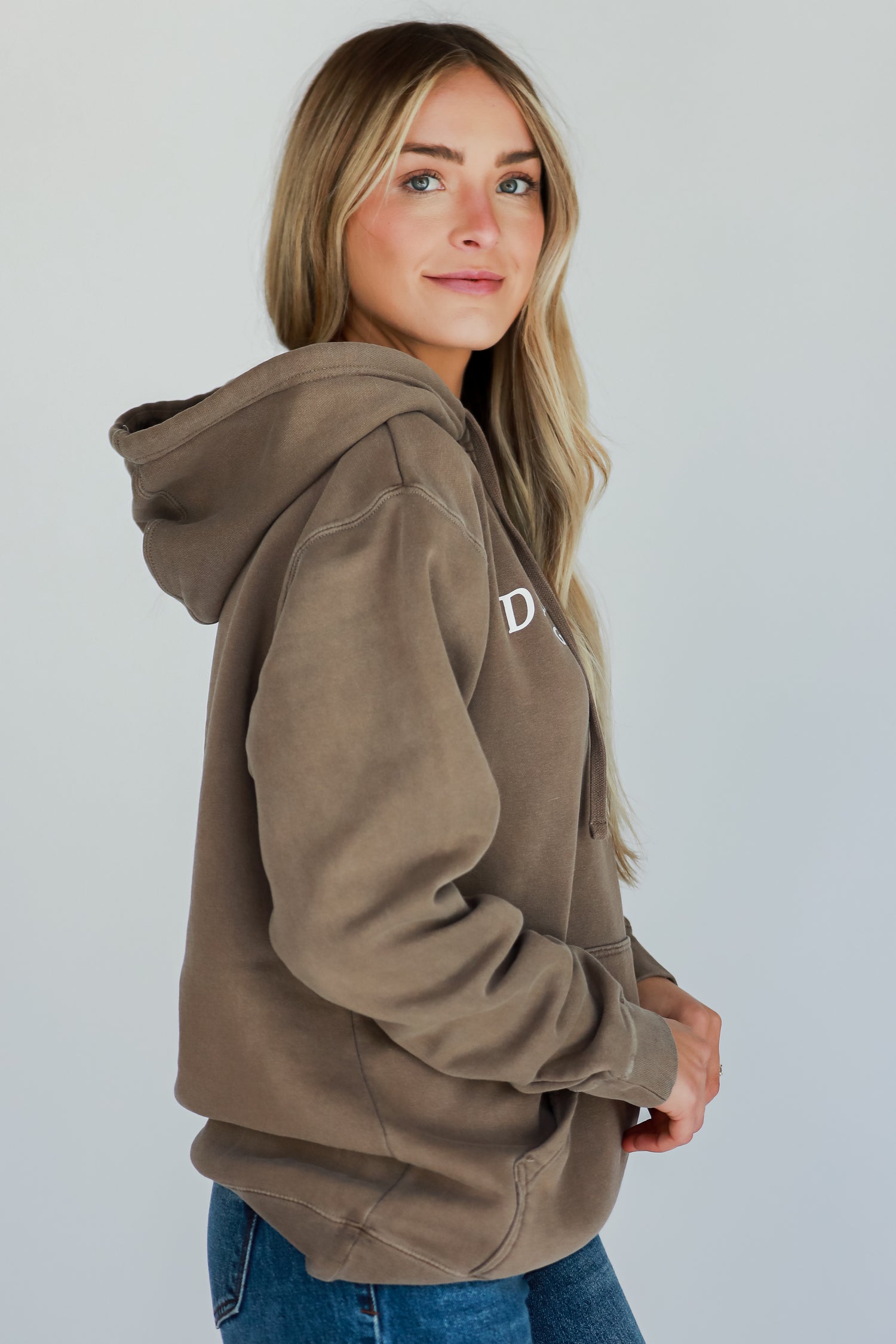 Brown Dahlonega Georgia Hoodie side view