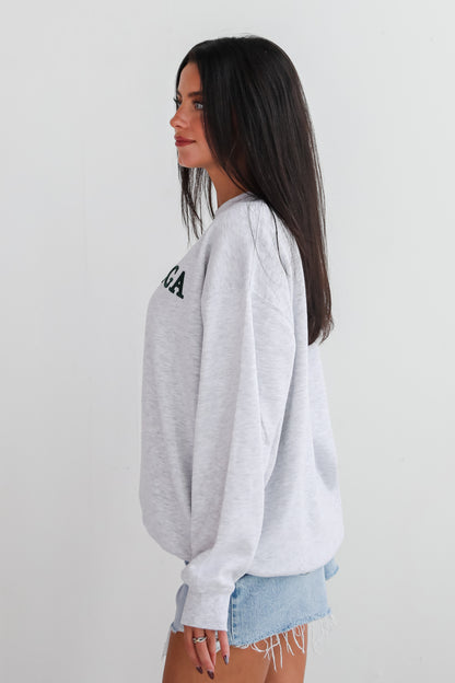 Heather Grey Dahlonega Embroidered Sweatshirt