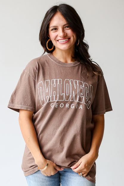 Brown Dahlonega Georgia Tee close up