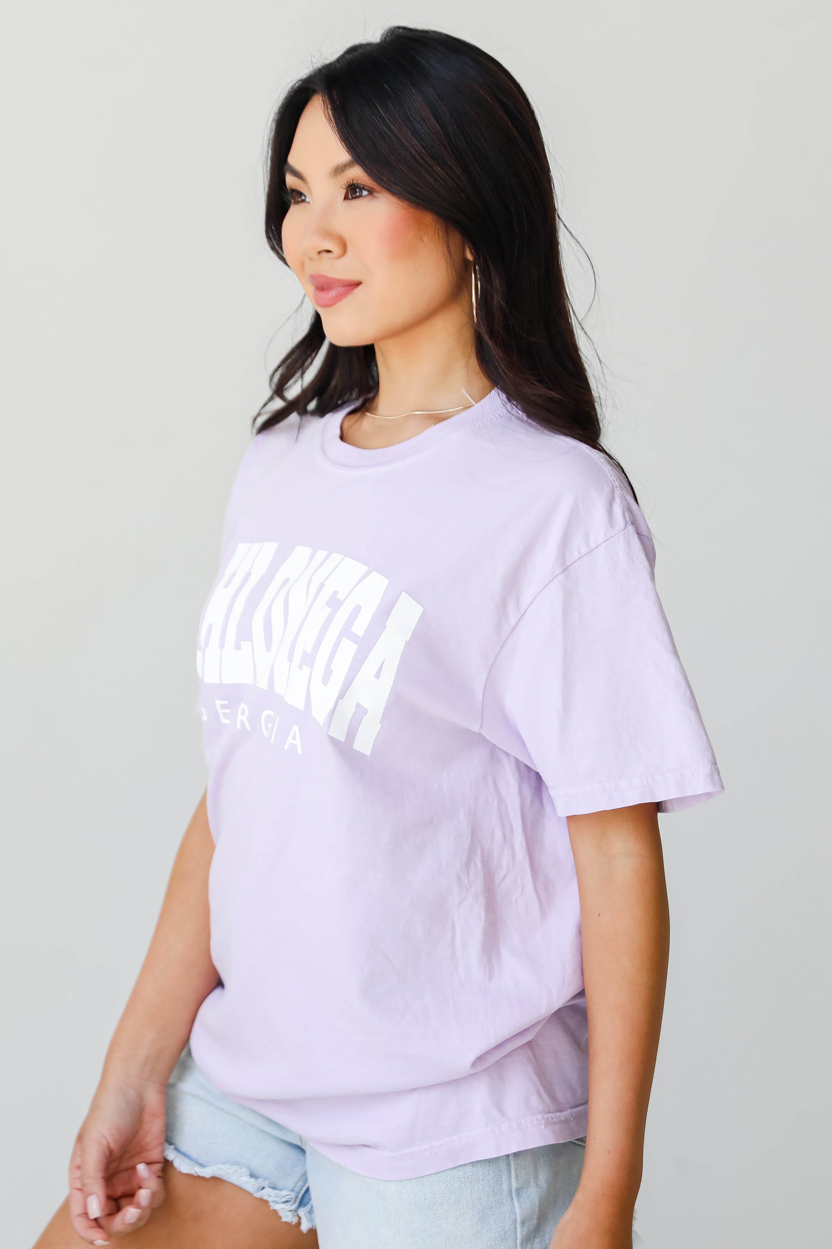 Lavender Dahlonega Georgia Tee side view