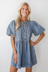 Sunny Journey Denim Babydoll Mini Dress