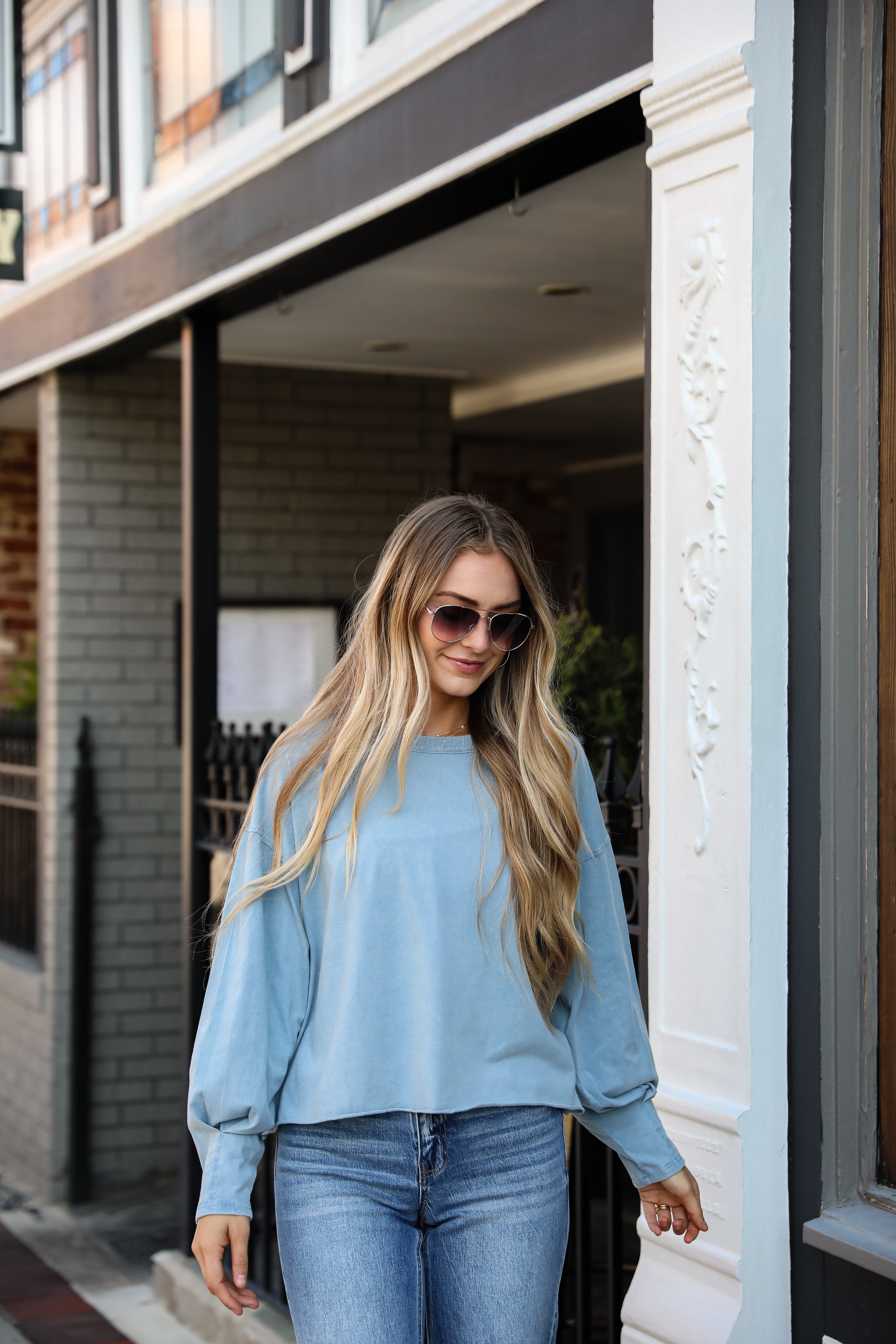 Aubree Cropped Long Sleeve Tee