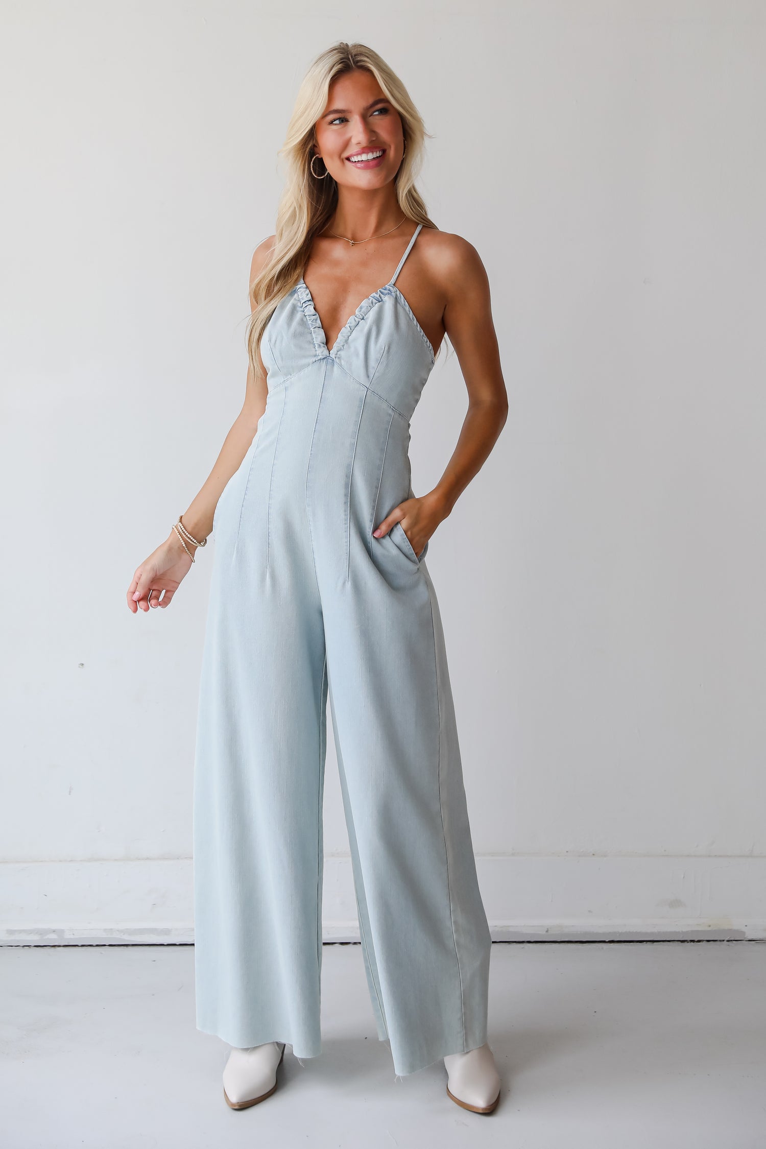 Convincingly Darling Denim Jumpsuit