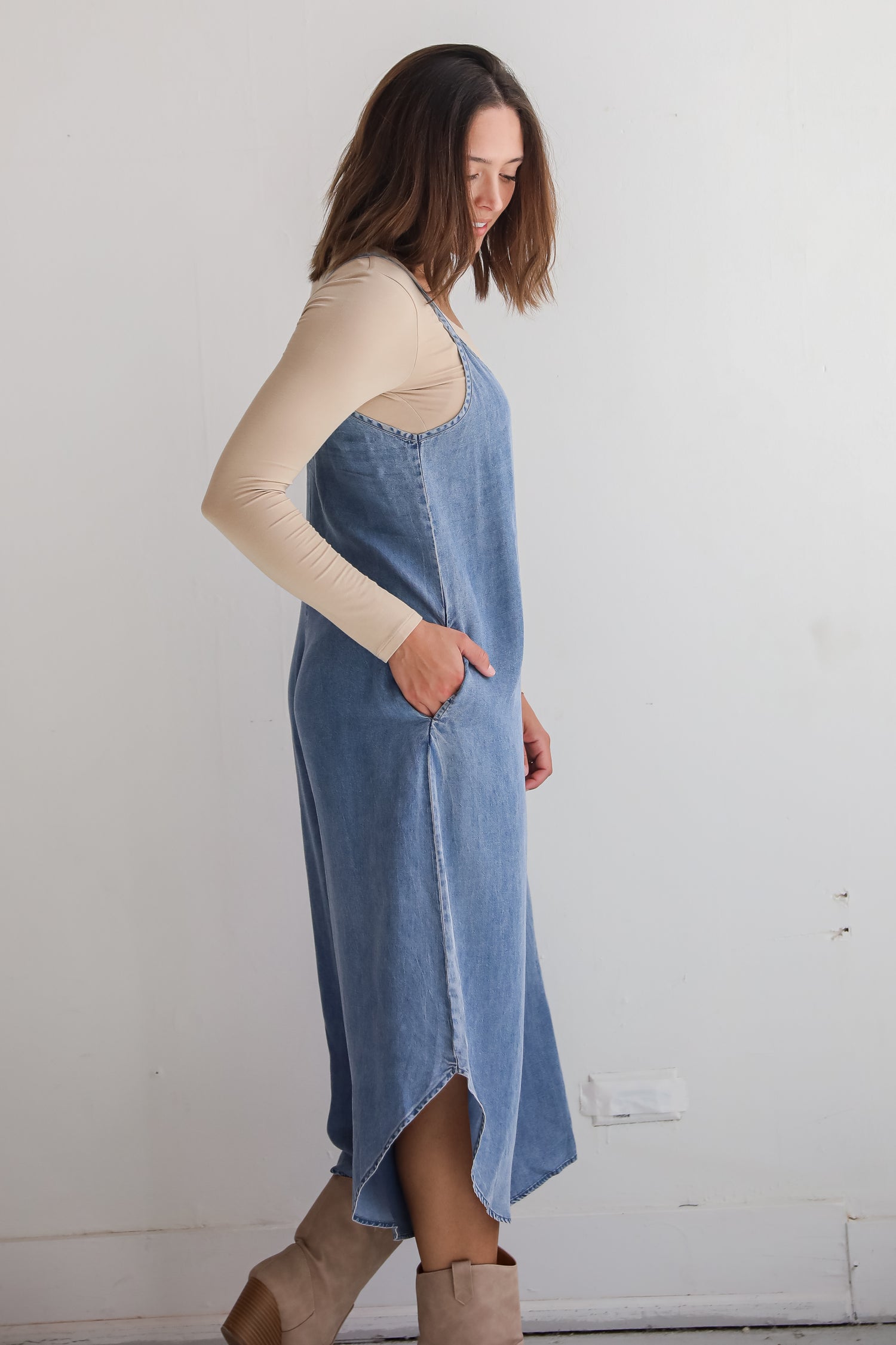 Seasoned Chicness Denim Wide Leg Jumpsuit