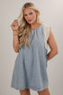 Nothing Compares Denim Lace Mini Dress