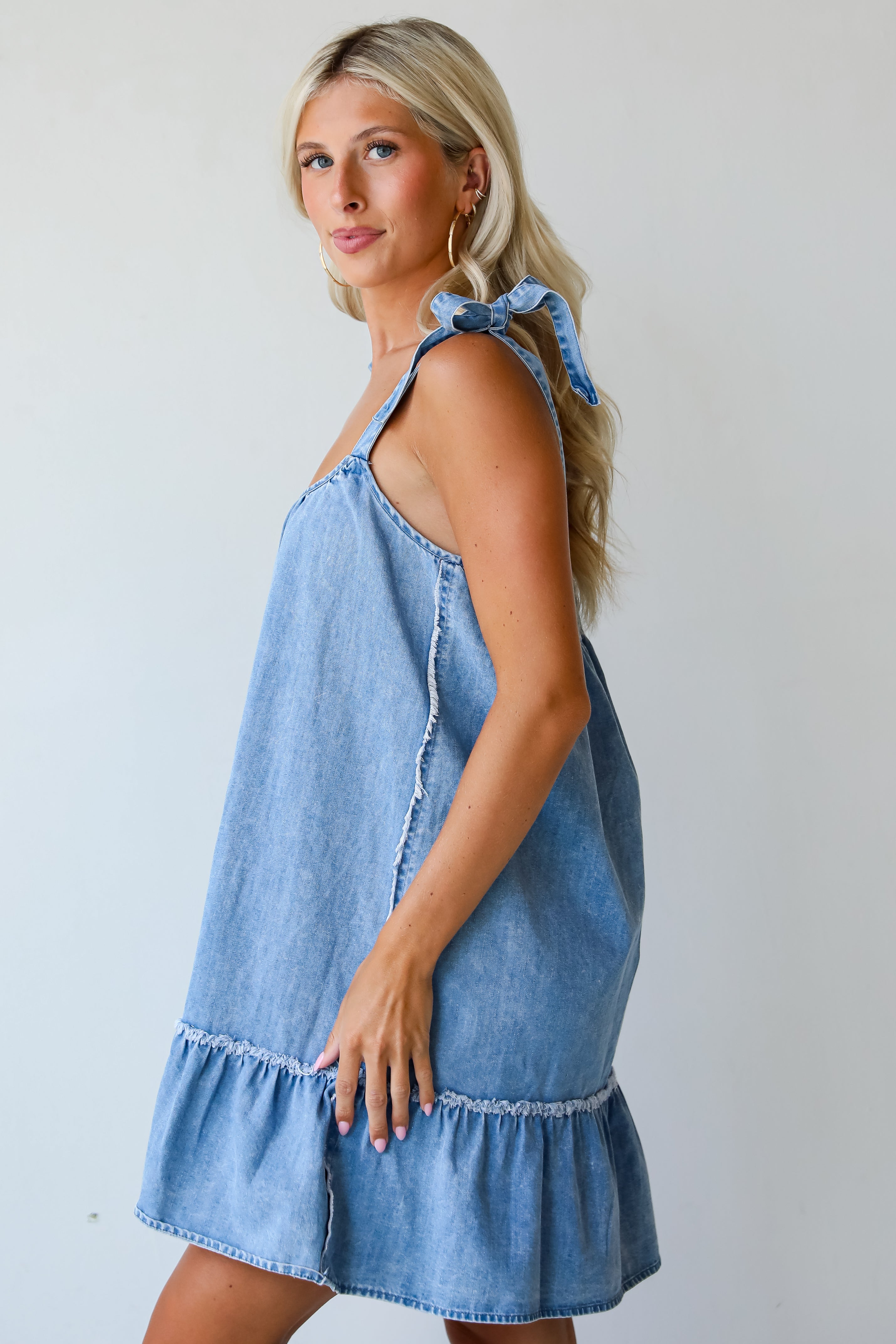 Exceptional Status Denim Mini Dress