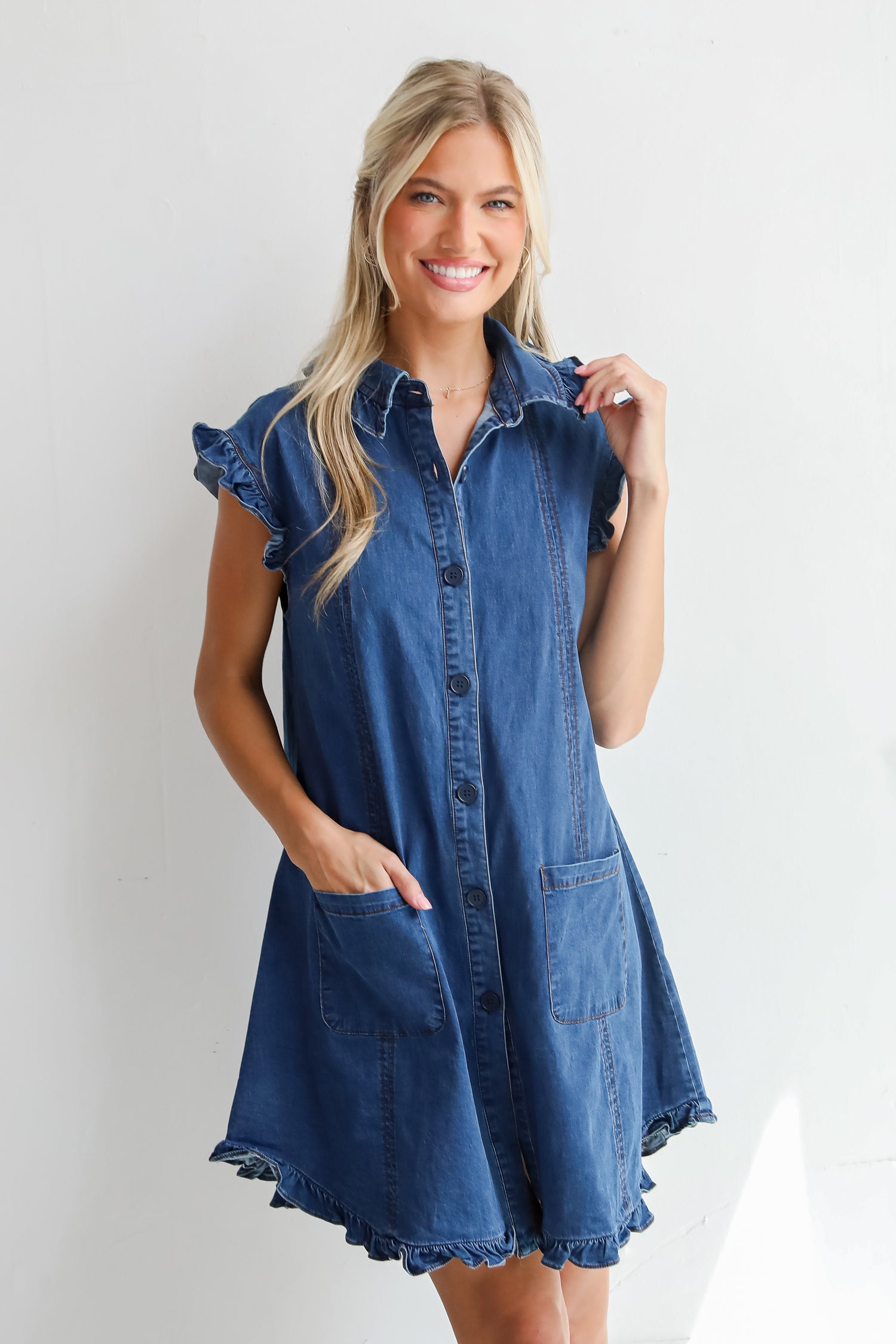 Simple Adoration Denim Mini Dress