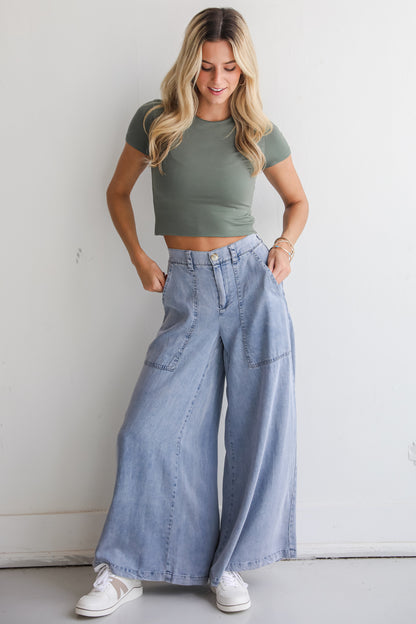 Trendsetting Option Denim Wide Leg Pants