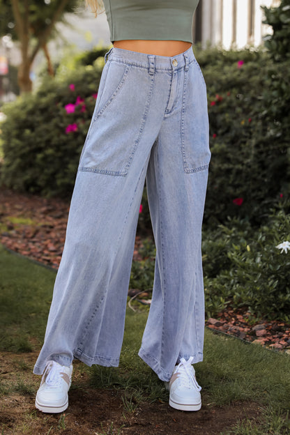 Trendsetting Option Denim Wide Leg Pants