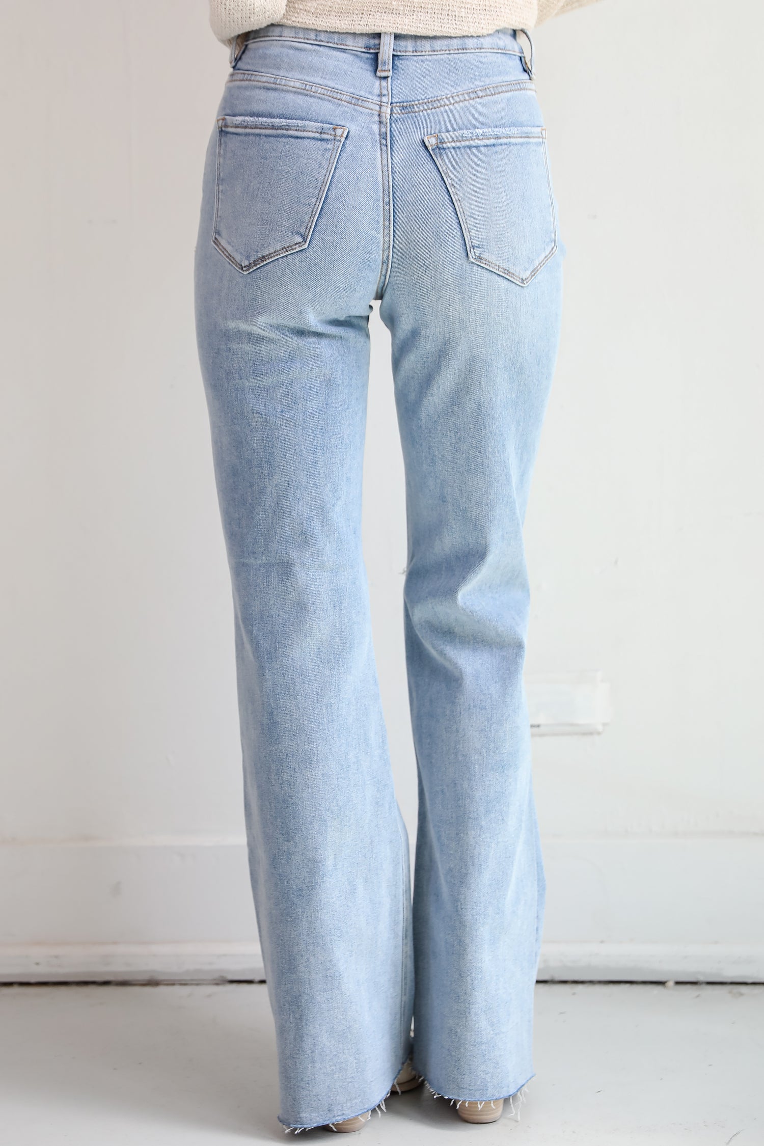 Parker Light Wash Distressed 90s Vintage Flare Jeans