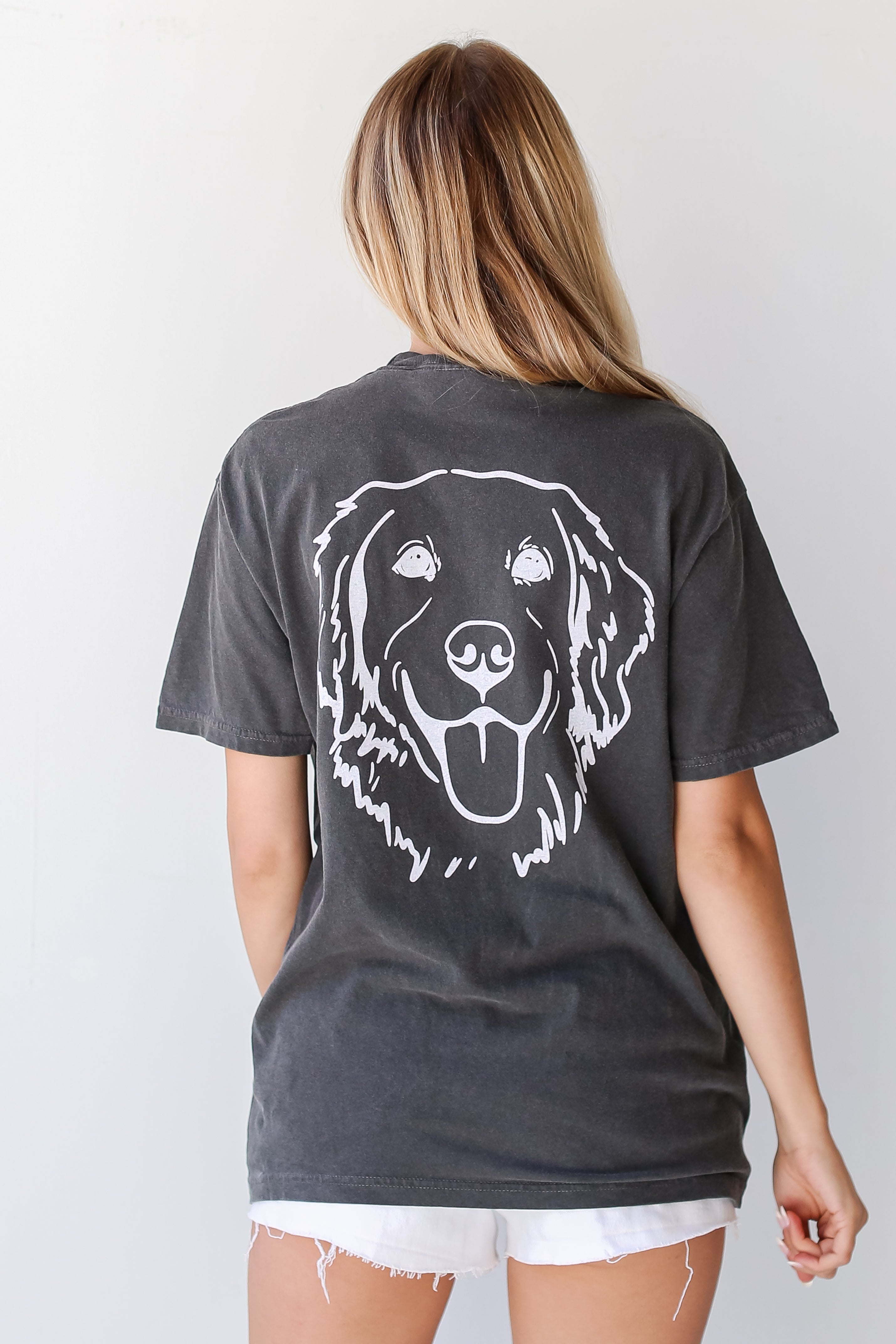 Charcoal The Dog Mom Club Tee back view