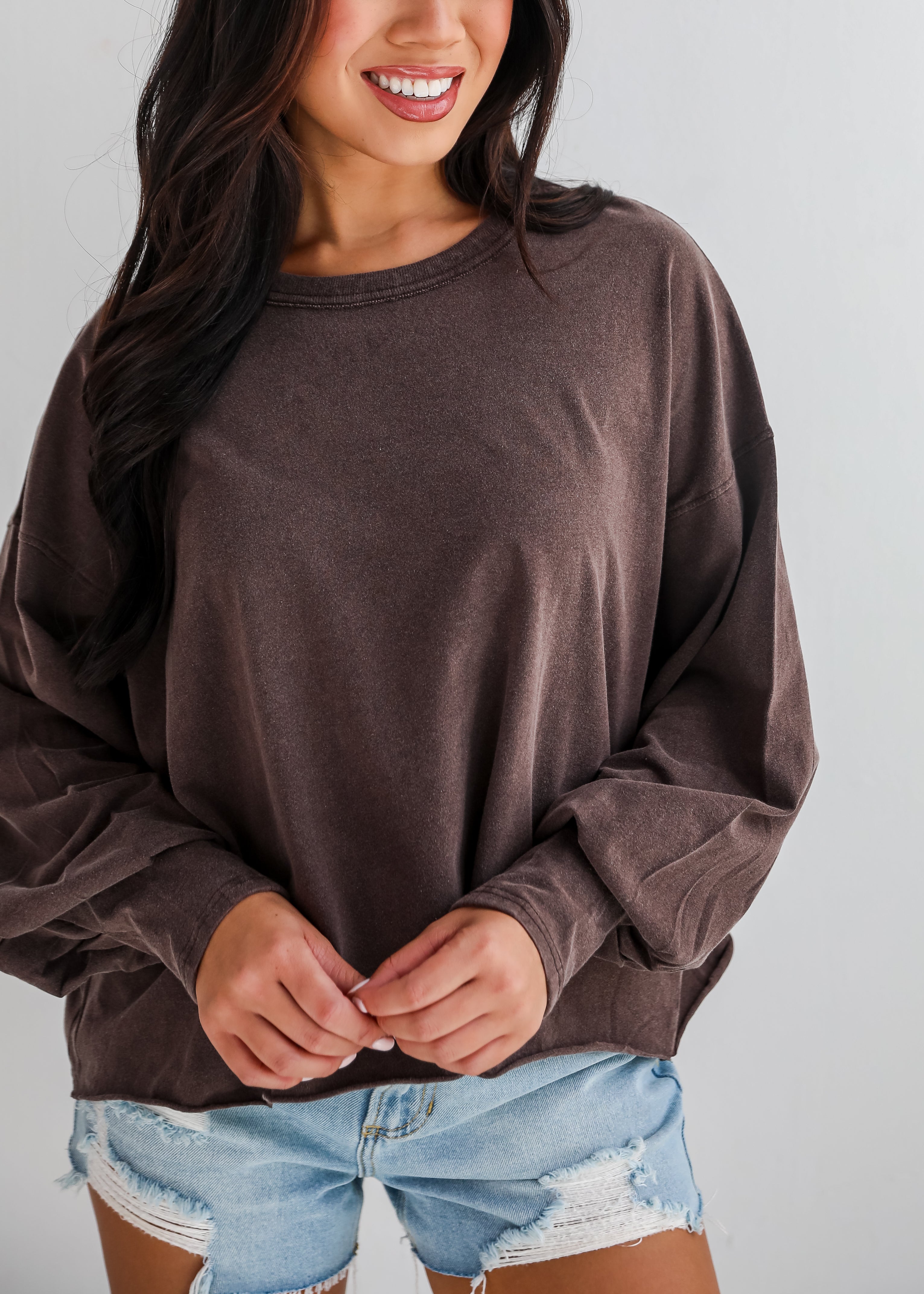 Aubree Cropped Long Sleeve Tee