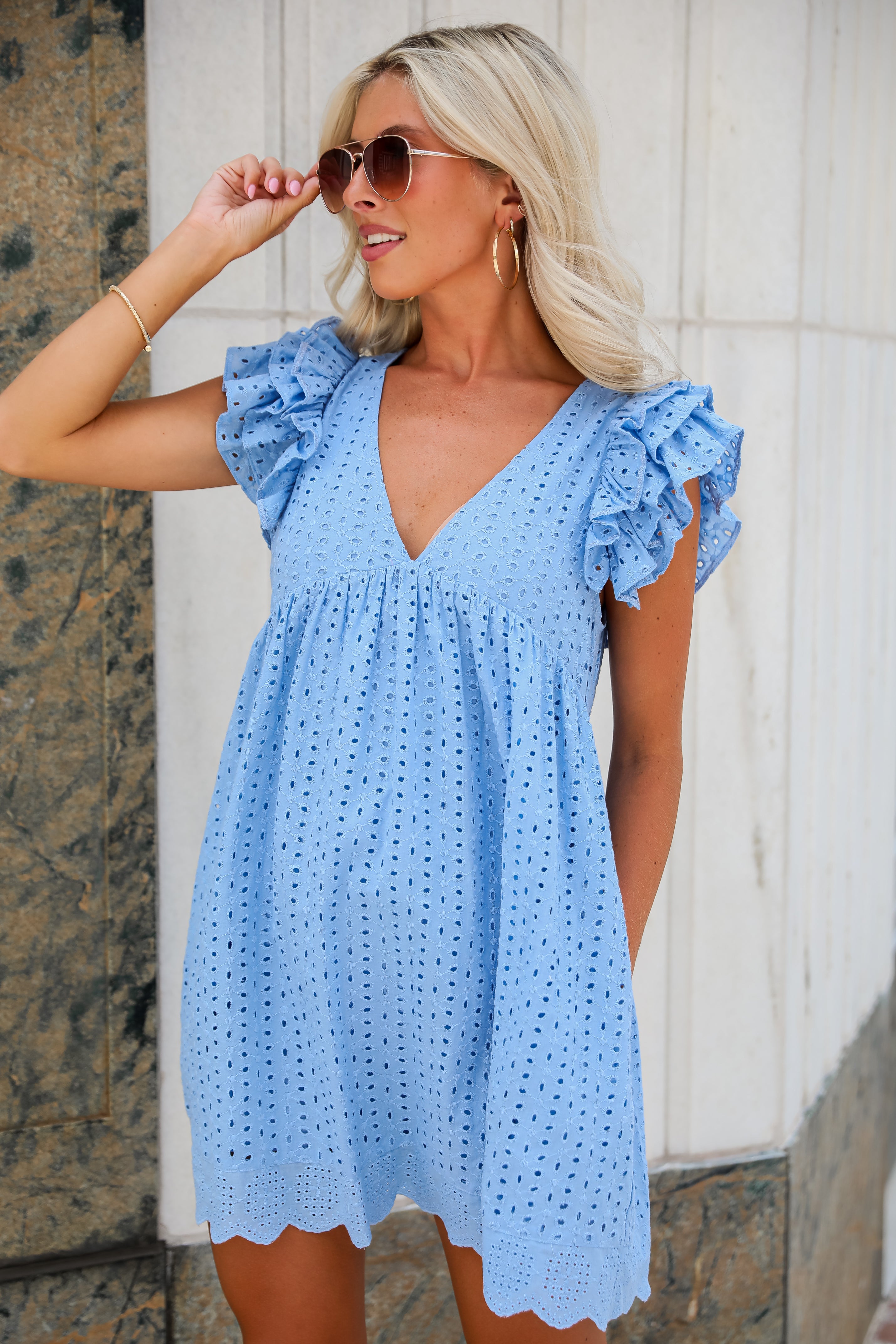 Truly Heavenly Eyelet Romper Dress