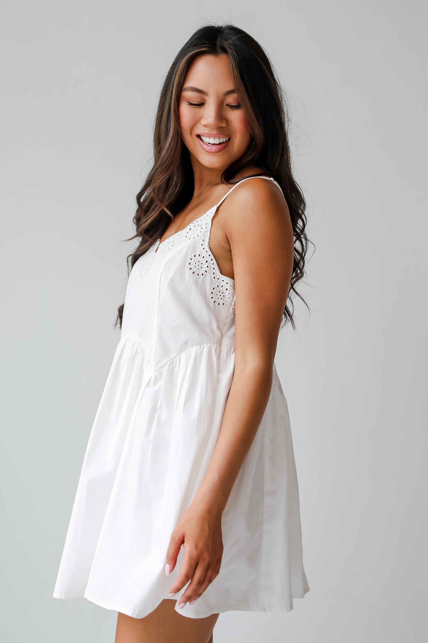 Sweetly Darling Eyelet Mini Dress