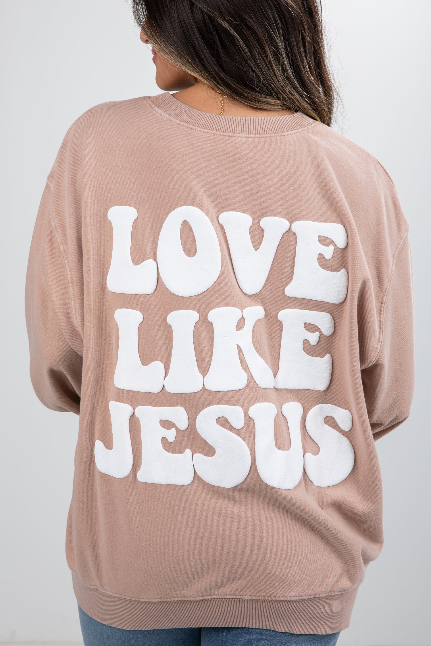 Beige sweatshirt with &