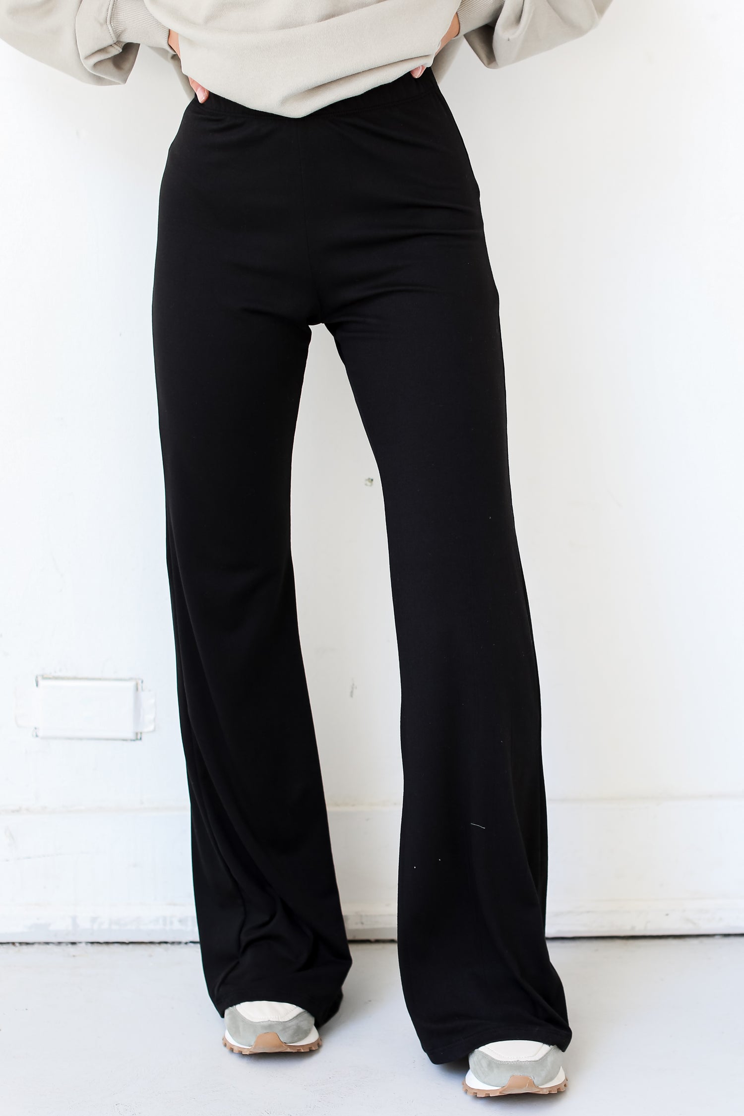 black Flare Pants close up, cute pants