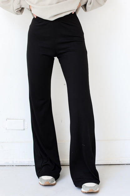 black Flare Pants close up, cute pants
