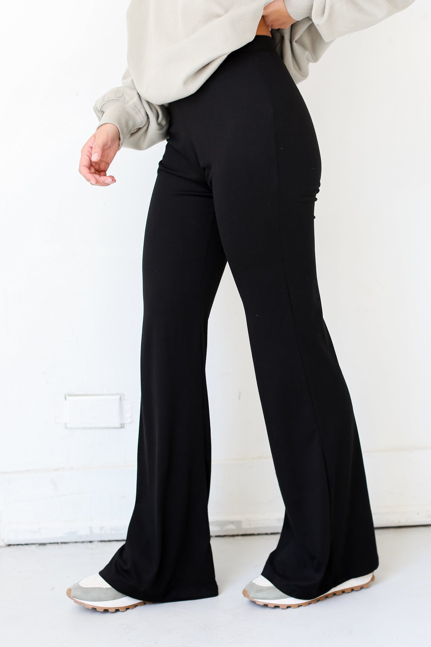 black Flare Pants side view, online dress boutique