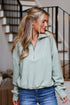 sage Fleece Quarter Zip Pullover