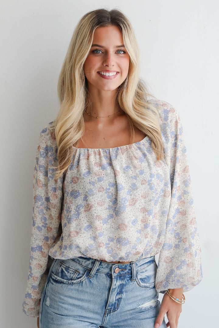 Stylish Grace Cream Floral Blouse