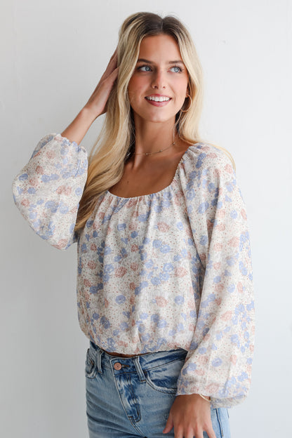 Stylish Grace Cream Floral Blouse