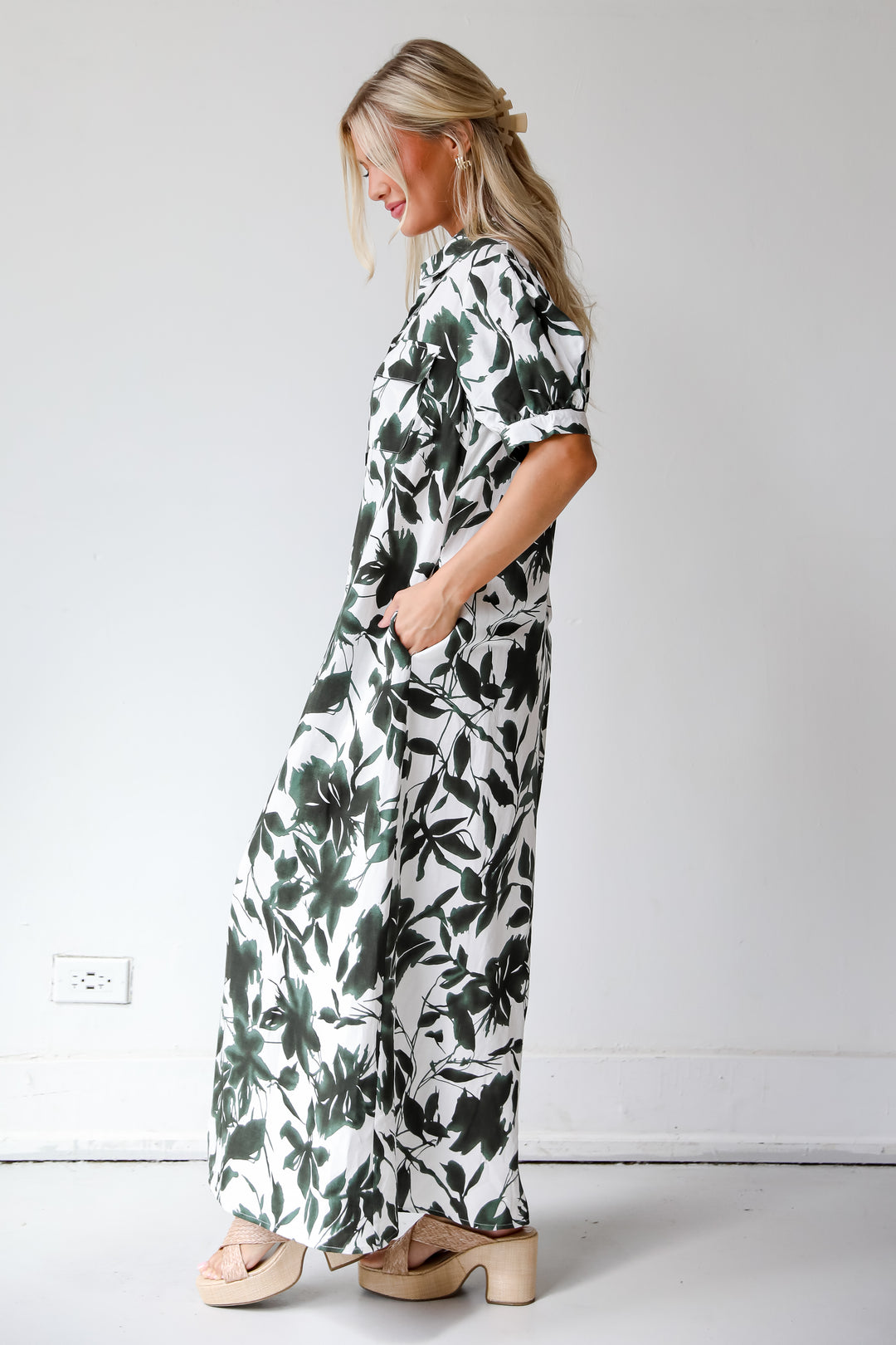 Darling Attraction Ivory Floral Maxi Dress