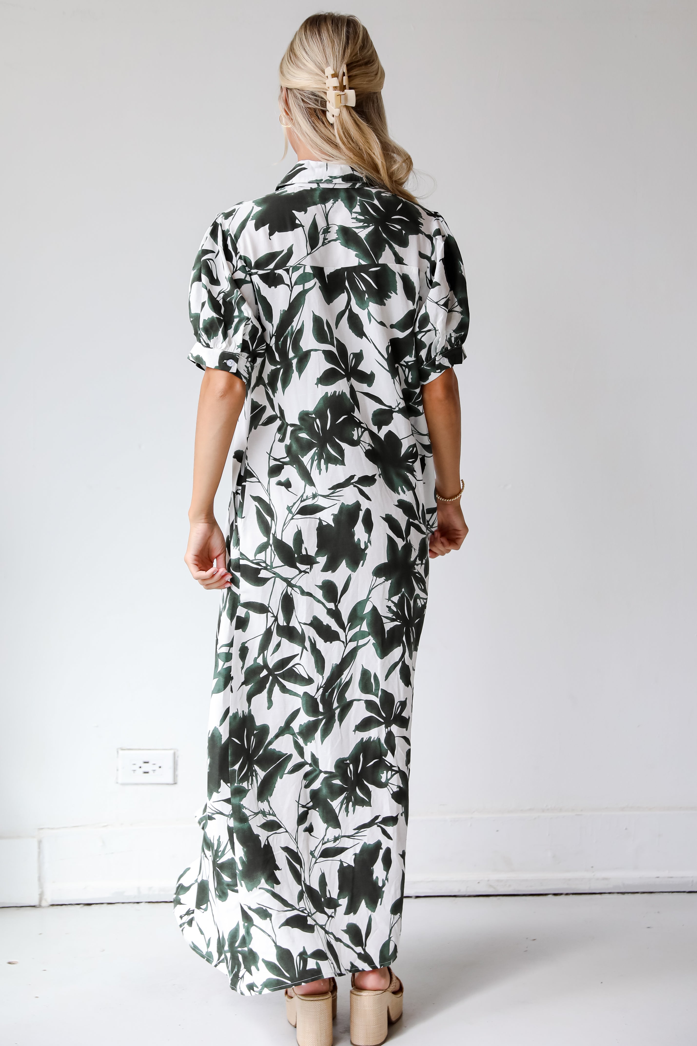 Darling Attraction Ivory Floral Maxi Dress