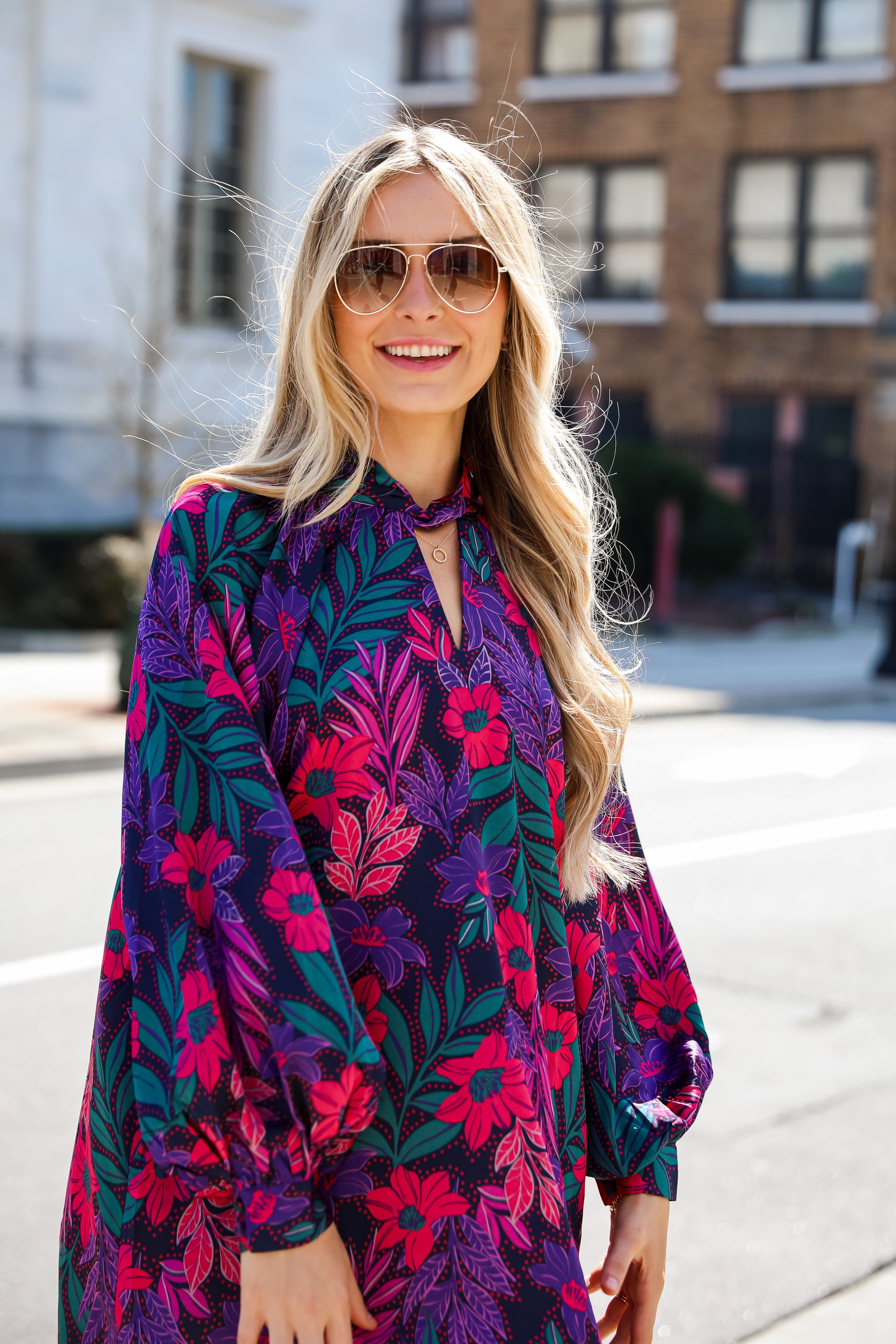 cute purple Floral Satin Mini Dress