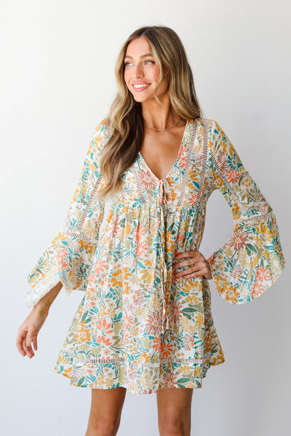 Floral Babydoll Mini Dress front view