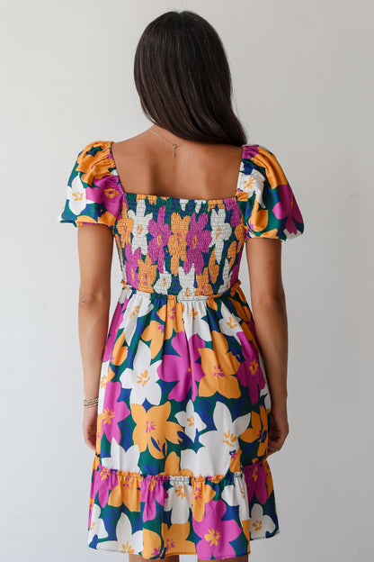 Keep It Darling Magenta Floral Mini Dress