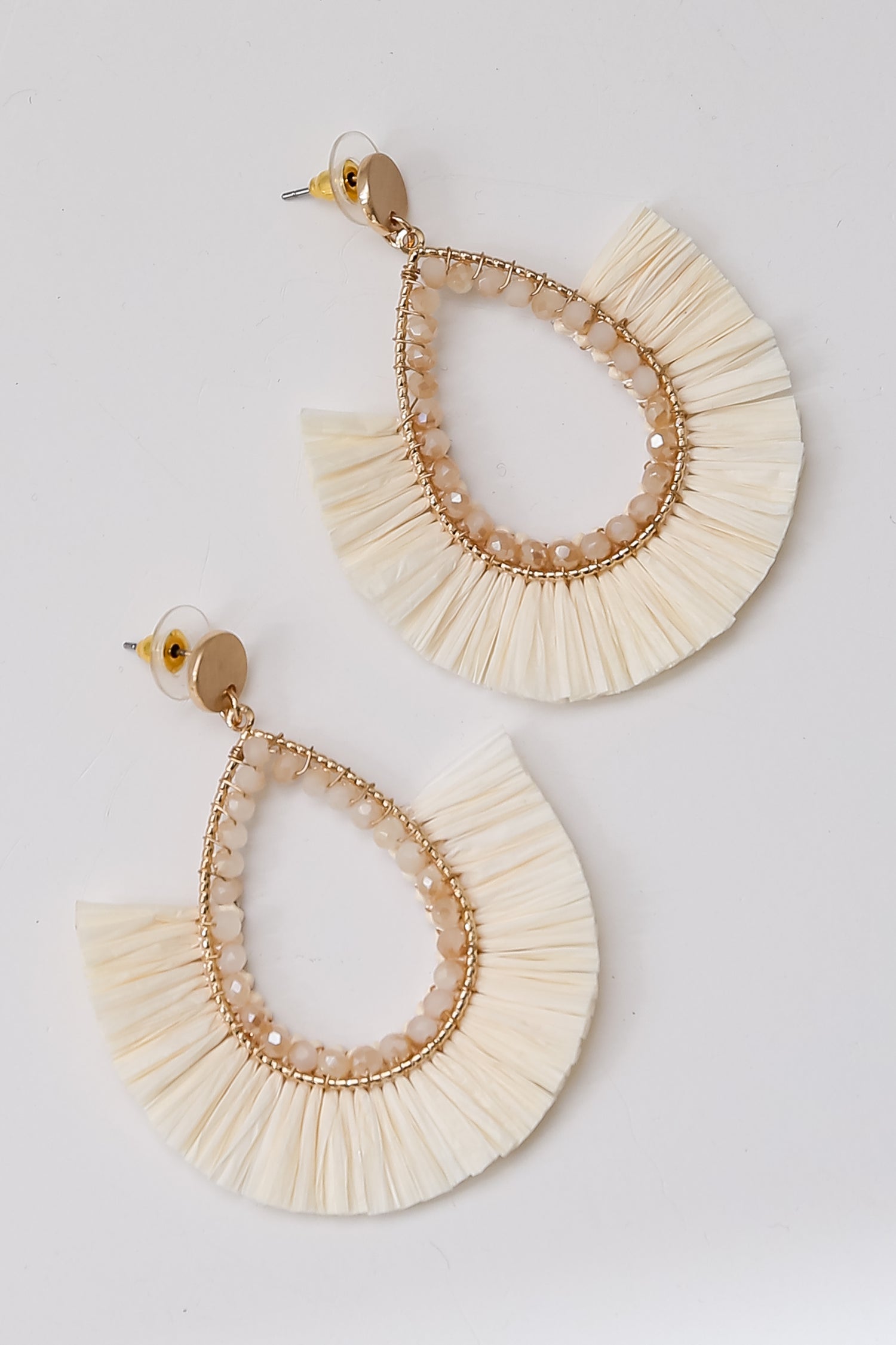 ivory Fringe Statement Earrings