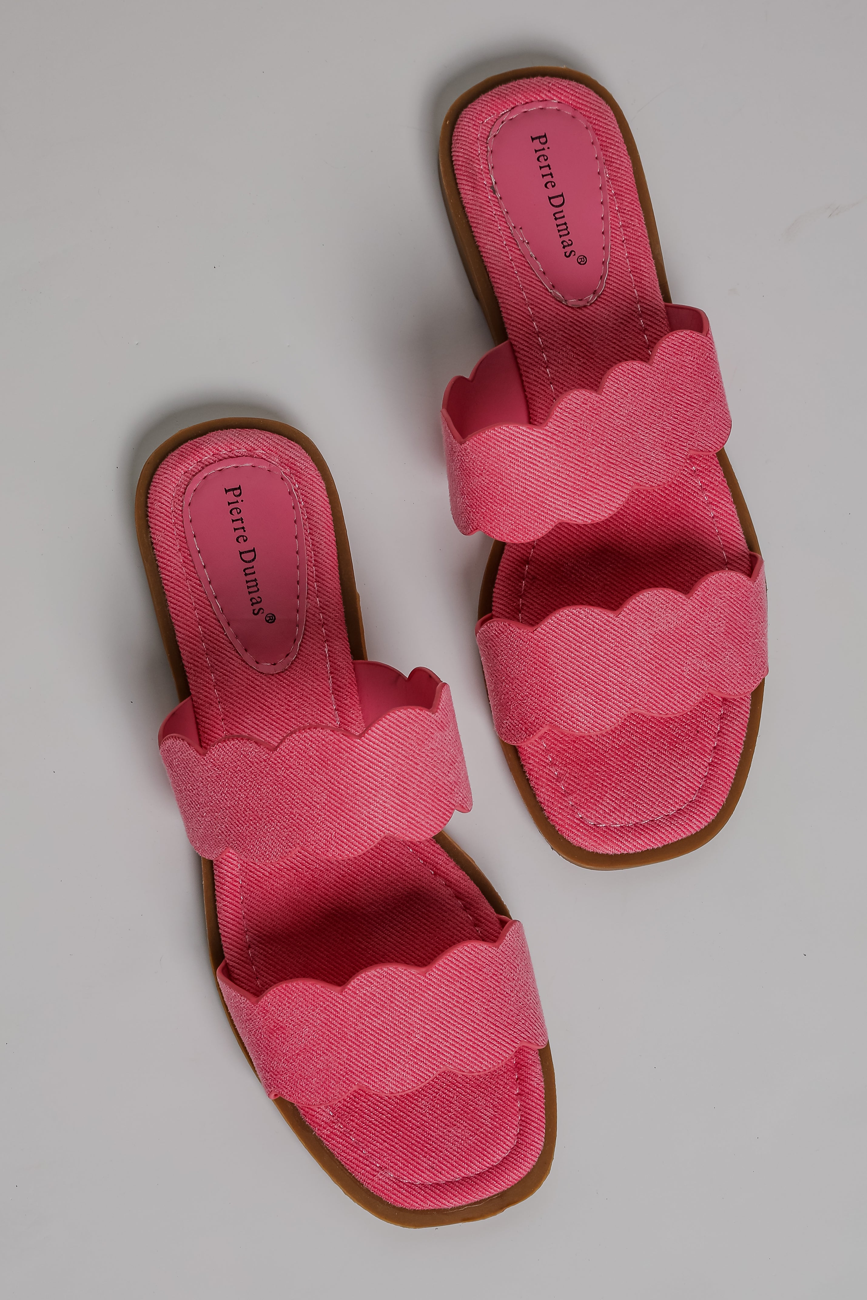 Waves Of My Heart Fuchsia Double Strap Slide Sandals