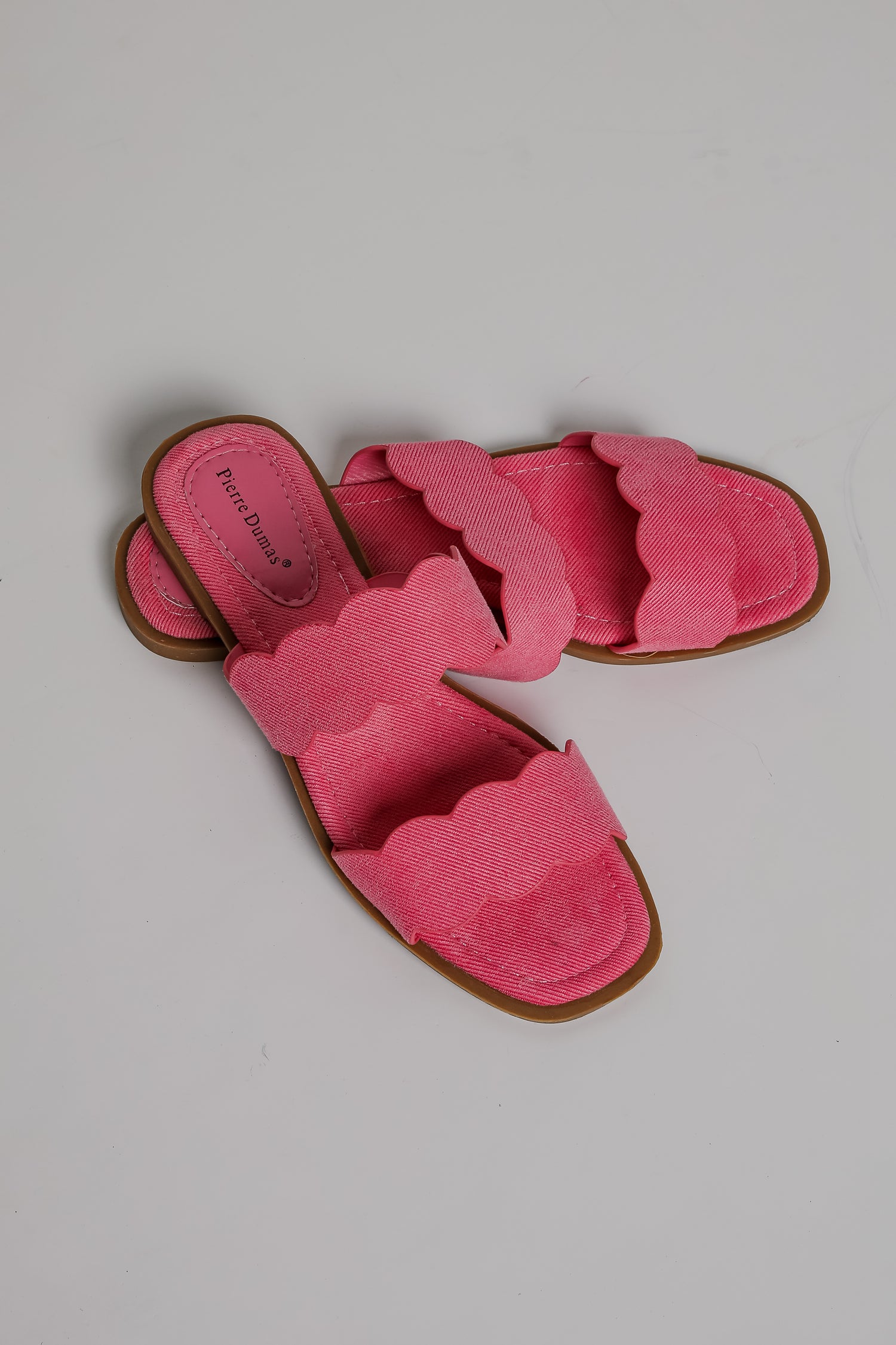 Waves Of My Heart Fuchsia Double Strap Slide Sandals