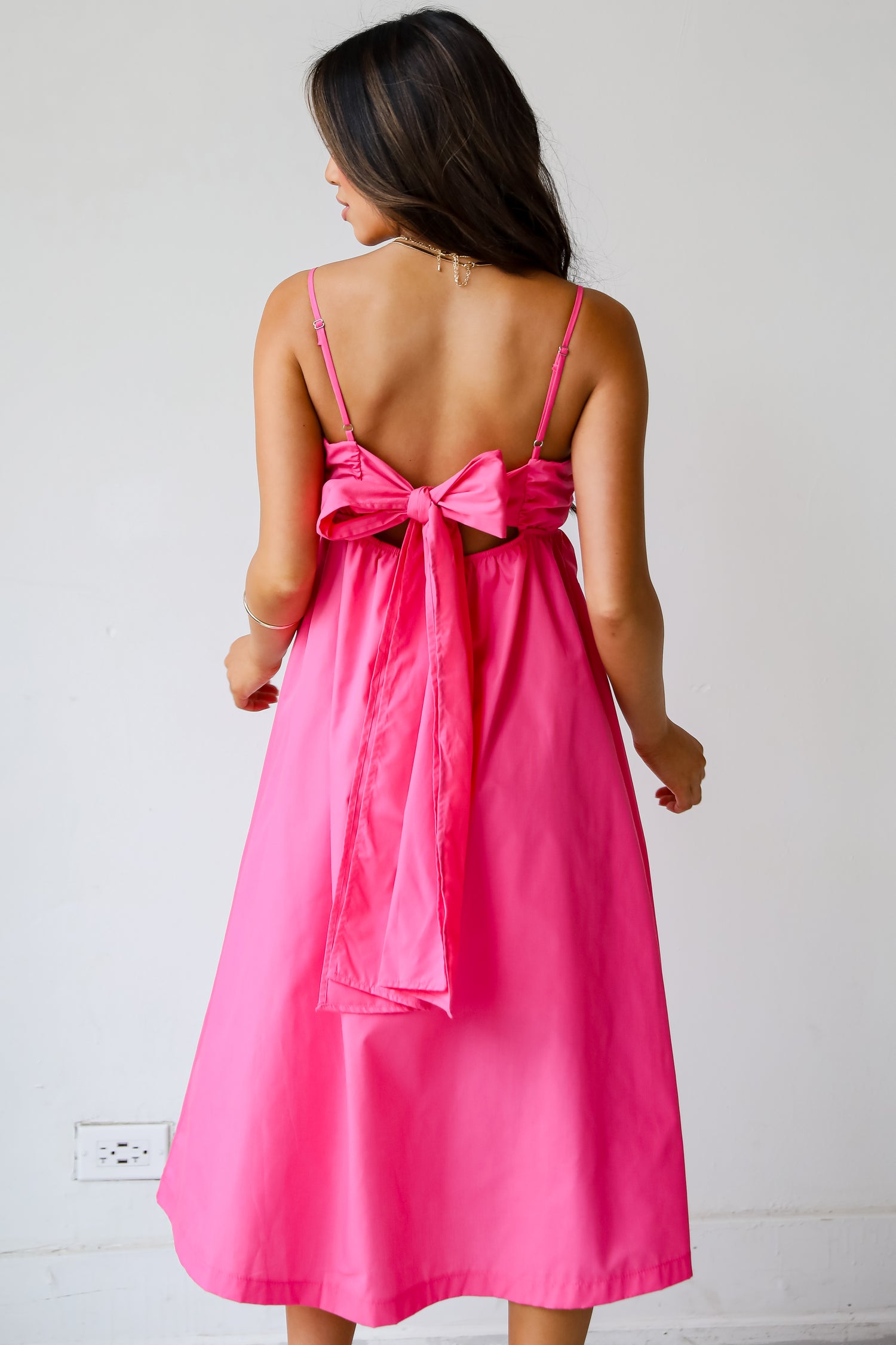 Sent To Charm Fuchsia Midi Dress