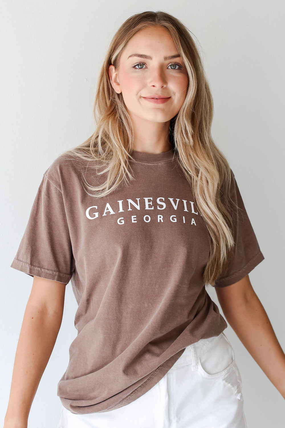 Brown Gainesville Georgia Tee on model