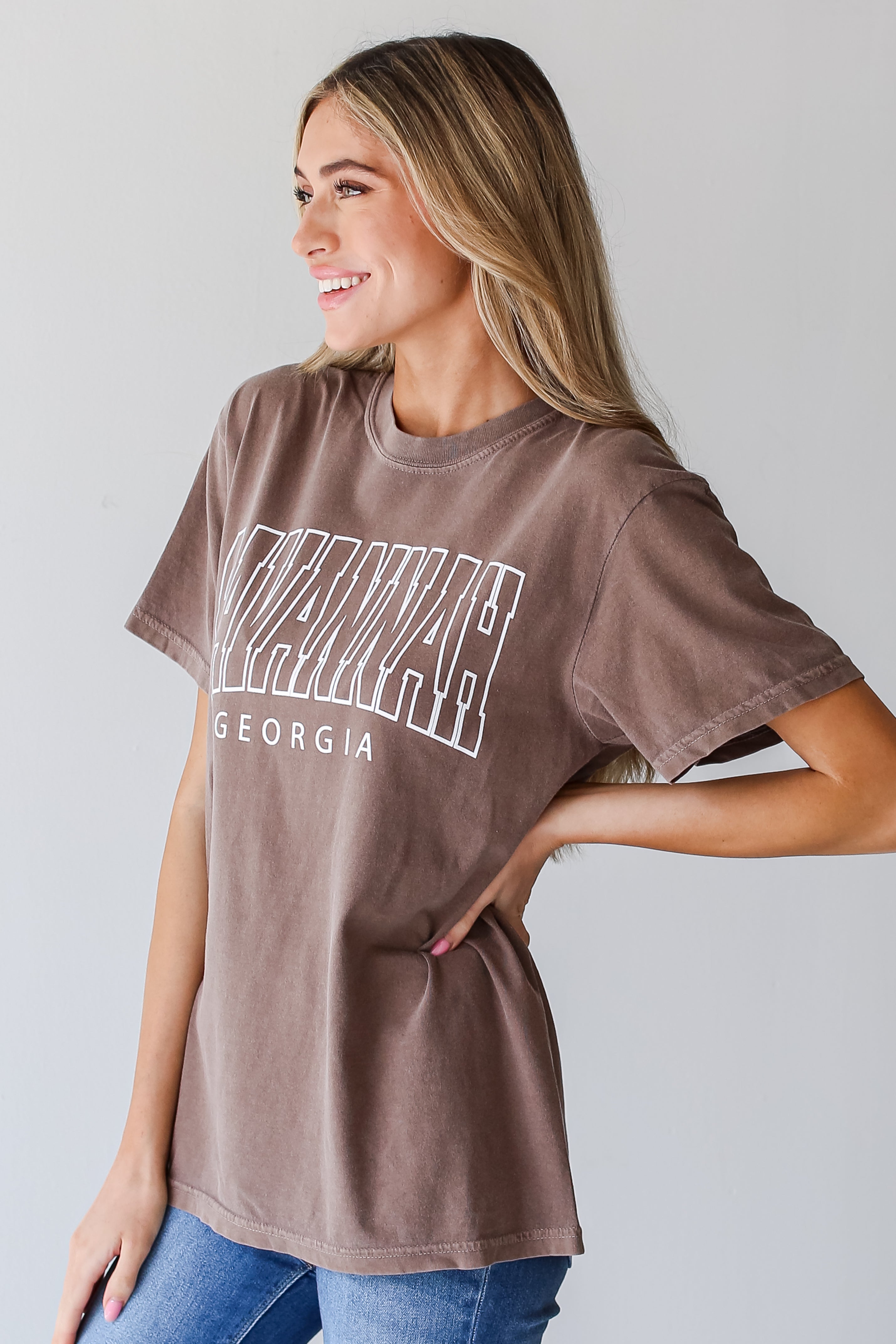 Brown Savannah Georgia Tee side view