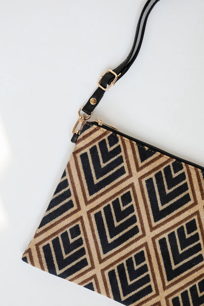 Bold Agenda Black Geometric Crossbody Bag