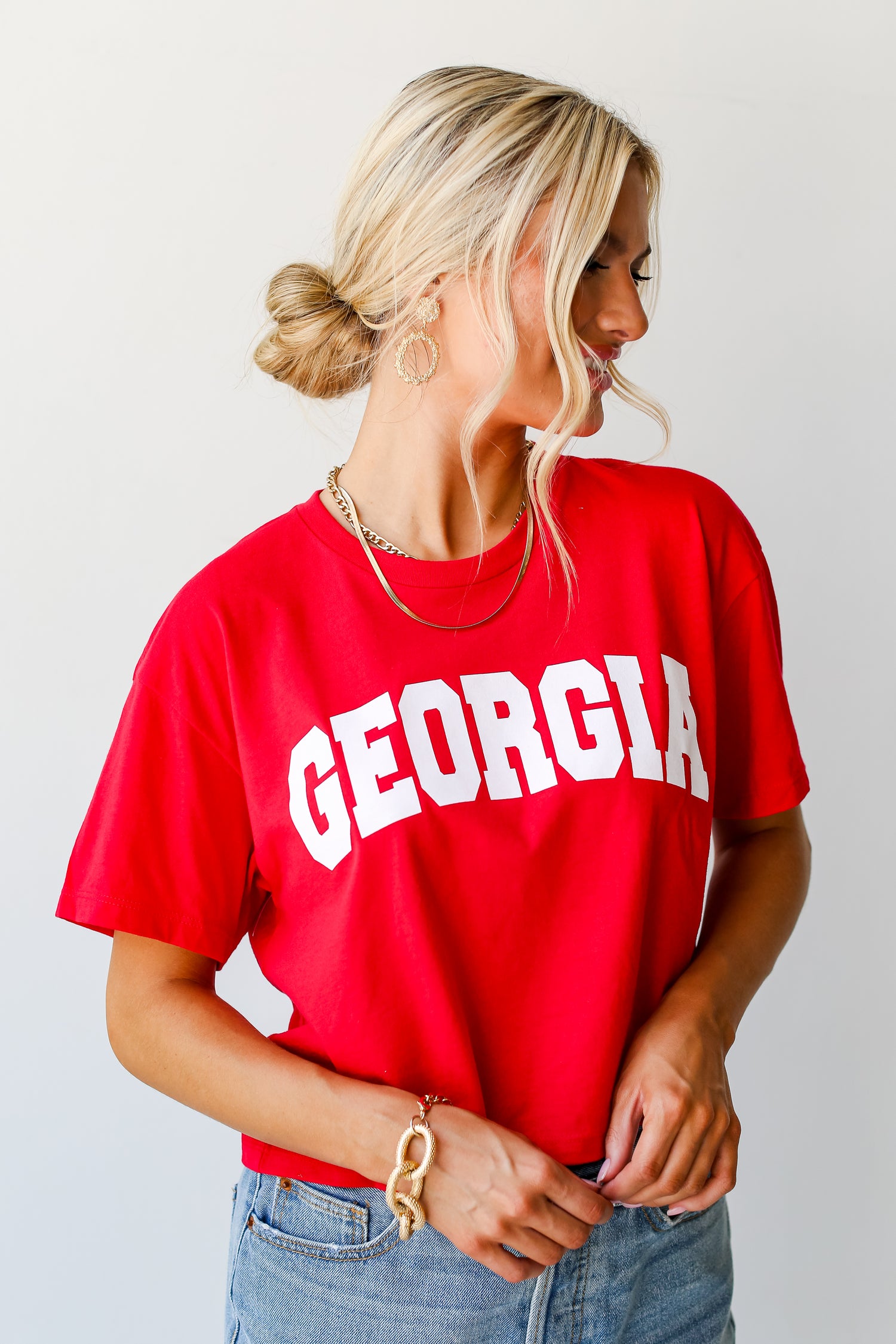 Red Georgia Cropped Tee